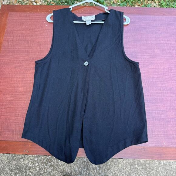 Vintage Express Black Sleeveless Vest - Size Medium - Picture 1 of 5